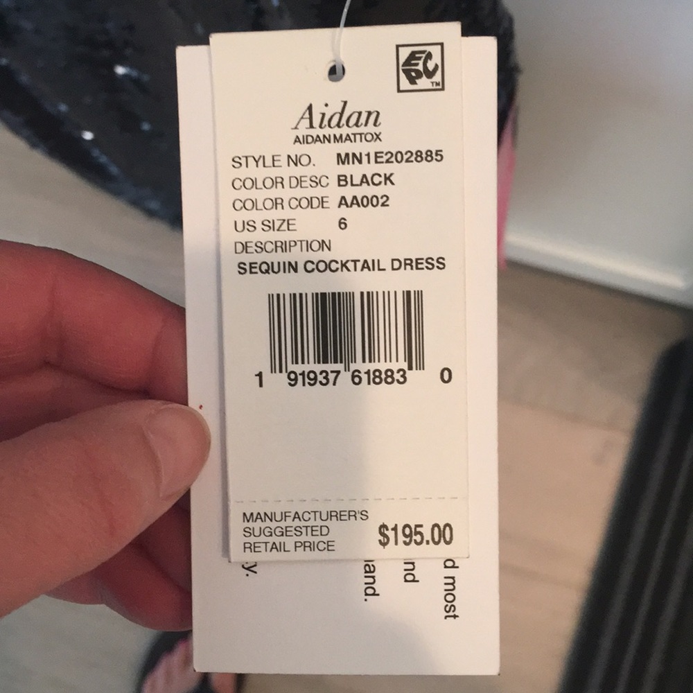 AIDAN MATTOX black sequin dress HOLIDAY PARTY!!!!! - Picture 5 of 8